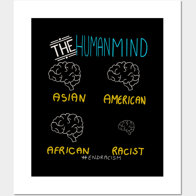 Normal Human Brains vs Racist Brain Wall Art by uncannysage